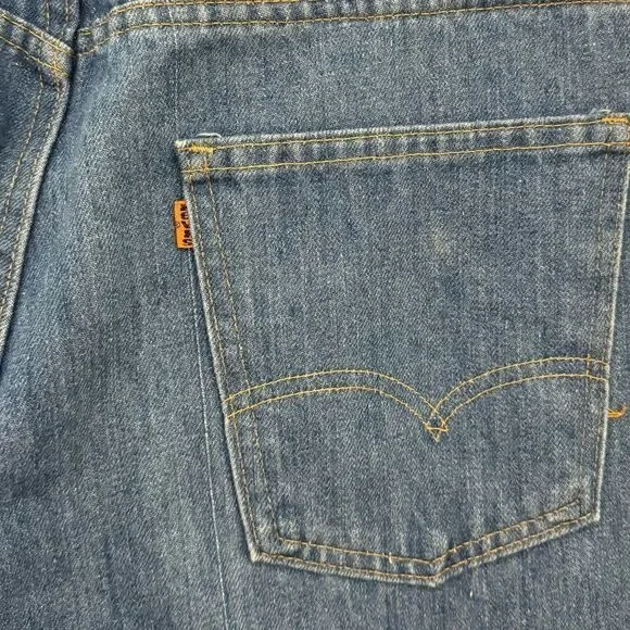 VINTAGE Orange Tab Levi’s 405 “Little E” Straight Leg Light Wash Size 32 - Picture 5 of 7